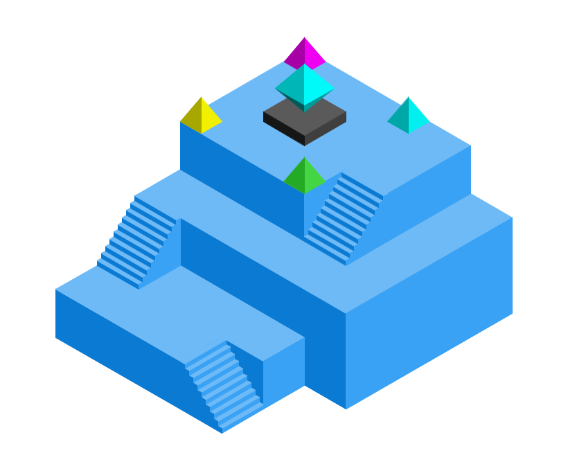 Complex isometric scene built with the Isometric library